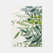 Garten - Wasserfarben Rustikale botanische Blätter Fleecedecke (Vorderseite)