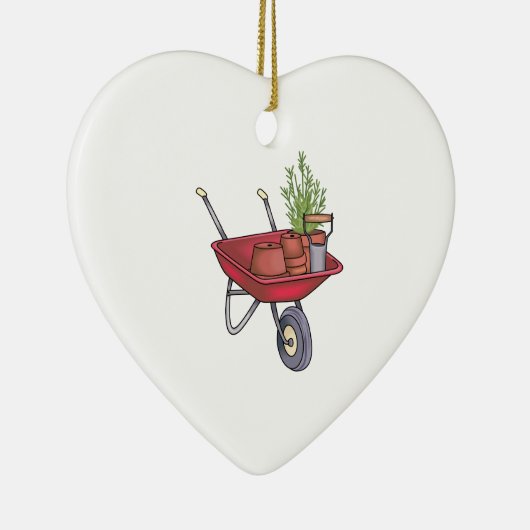 GARTEN WHEELBARROW KERAMIKORNAMENT (Rechts)