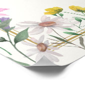 Garten-Wildblumen-Hochzeits-Willkommensschild Poster (Ecke)