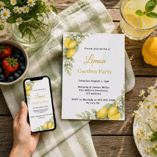 Garten-Zitronen-Zitrus-Sommerparty Einladung