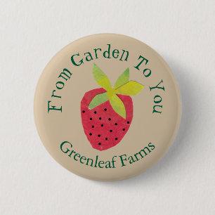 Garten zu Ihnen Retro Erdbeeren Garten Kinderzimme Button