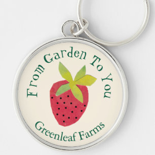 Garten zu Ihnen Retro Erdbeeren Garten Kinderzimme Schlüsselanhänger