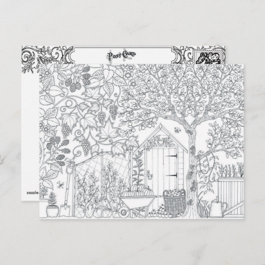 Garten zwei Seiten Farbe Ansichtskarte Geschenk fü Postkarte (Vorne/Hinten)