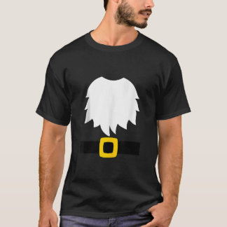 Garten-Zwergen-Kostüm weißer Bart und Gürtel mit S T-Shirt