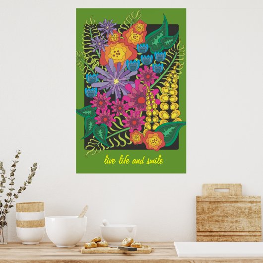 Gartenanlage Blume Bouquet Poster (Küche)