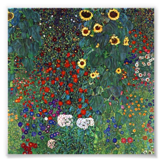 Gartenanlage Gustav Klimt mit Sonnenblumen Fotodruck (Vorne)