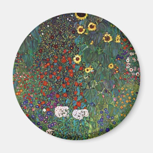 Gartenanlage Gustav Klimt mit Sonnenblumen Magnet (Vorne)