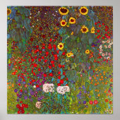 Gartenanlage Gustav Klimt mit Sonnenblumen Poster (Vorne)