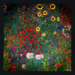 Gartenanlage Gustav Klimt mit Sonnenblumen Poster<br><div class="desc">Poster mit Gustav Klimts Gemäldegarten mit Sonnenblumen (1907). Ein wunderschöner Garten mit Sonnenblumen und exquisiten blauen,  roten,  lila,  rosa und weißen Blume. Ein großartiges Geschenk für Jugendliche und österreichische Kunstliebhaber.</div>