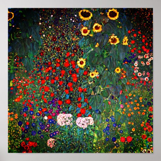 Gartenanlage Gustav Klimt mit Sonnenblumen Poster (Vorne)