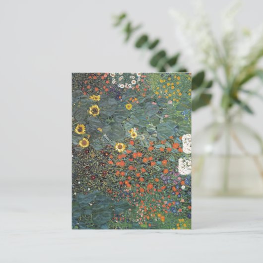 Gartenanlage Gustav Klimt mit Sonnenblumen Postkarte (Stehend Vorderseite)