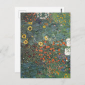 Gartenanlage Gustav Klimt mit Sonnenblumen Postkarte (Vorne/Hinten)
