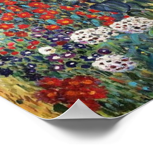 Gartenanlage Gustav Klimt mit Sonnenblumenplakat Poster (Ecke)