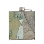 Gartenanlage mit Blätter, Blume und Gras Flachmann (Rückseite)