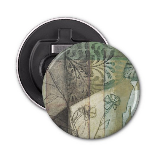 Gartenanlage mit Blätter, Blume und Gras Flaschenöffner (Vorderseite)