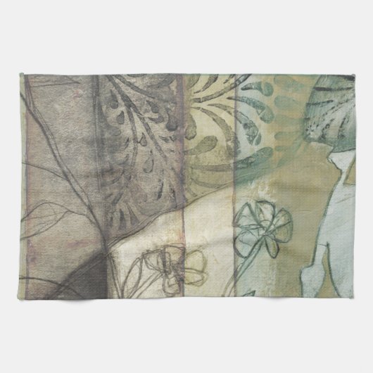 Gartenanlage mit Blätter, Blume und Gras Geschirrtuch (Horizontal)