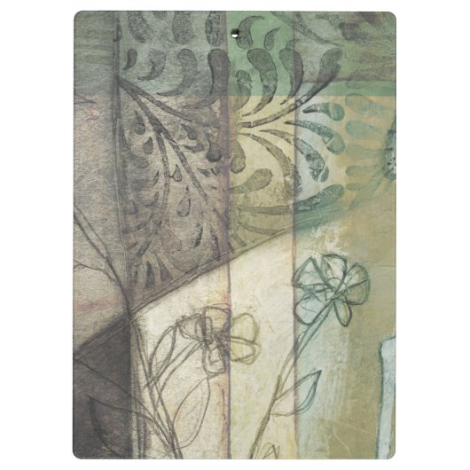 Gartenanlage mit Blätter, Blume und Gras Klemmbrett (Rückseite)