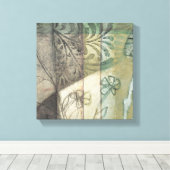 Gartenanlage mit Blätter, Blume und Gras Leinwanddruck (Insitu (Holzboden))