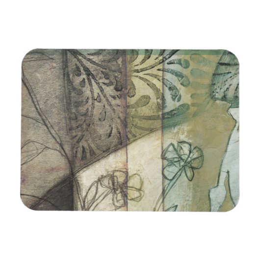 Gartenanlage mit Blätter, Blume und Gras Magnet (Horizontal)