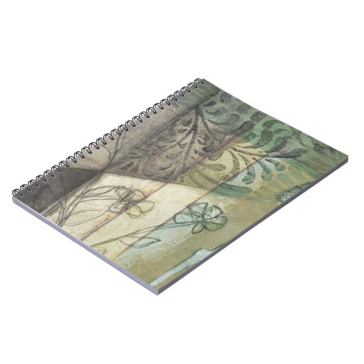 Gartenanlage mit Blätter, Blume und Gras Notizblock (Linke Seite)