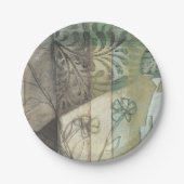 Gartenanlage mit Blätter, Blume und Gras Pappteller (Vorderseite)