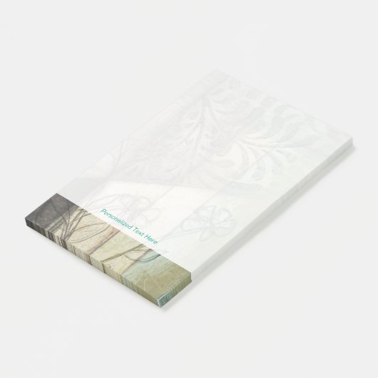 Gartenanlage mit Blätter, Blume und Gras Post-it Klebezettel (angewinkelt)