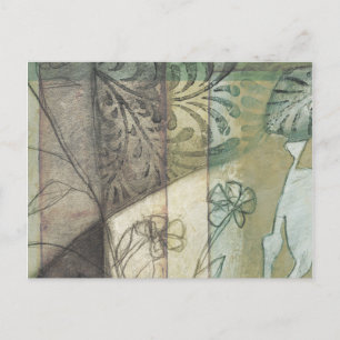 Gartenanlage mit Blätter, Blume und Gras Postkarte