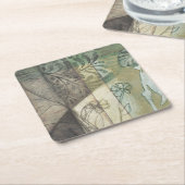 Gartenanlage mit Blätter, Blume und Gras Rechteckiger Pappuntersetzer (angewinkelt)