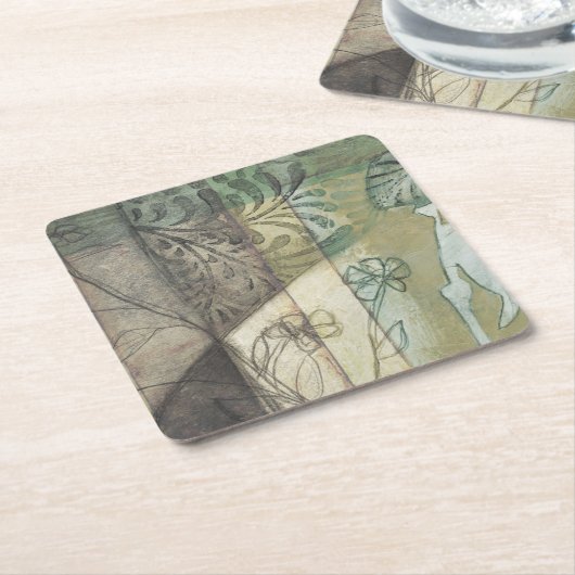 Gartenanlage mit Blätter, Blume und Gras Rechteckiger Pappuntersetzer (angewinkelt)