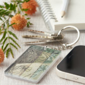 Gartenanlage mit Blätter, Blume und Gras Schlüsselanhänger (Vorderseite rechts)