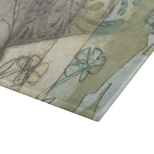 Gartenanlage mit Blätter, Blume und Gras Schneidebrett (Ecke)