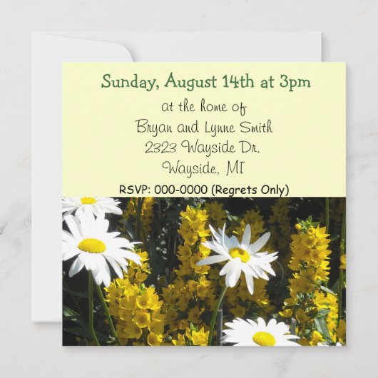 Gartenanlage Party Einladung (Rückseite)