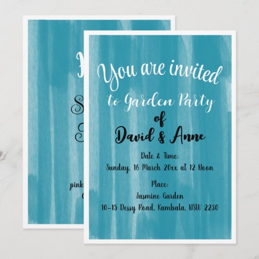 Gartenanlage Party Einladung (Vorne/Hinten)