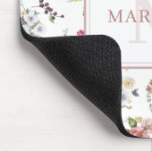 Gartenanlage Rose Rosa Blütenfarbe Mit Monogramm Mousepad (Ecke)