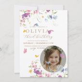 Gartenanlagen Blume Farbiges Foto Einladung (Vorderseite)