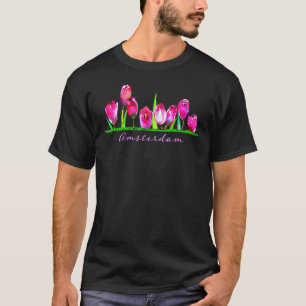 Gartenarbeit 4\Amsterdam Tulpen-Blumen-Aquarell-Fr T-Shirt