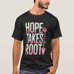 Gartenarbeit 4\Brustkrebs-Bewusstseins-Gartenarbei T-Shirt