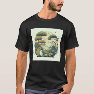 Gartenarbeit 4\Herbst-Bonsai-Bäume-Garten-Schrein- T-Shirt