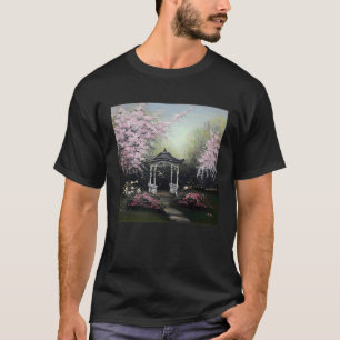 Gartenarbeit 4\Kirschblüten-Garten-Schrein-Teich F T-Shirt