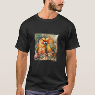 Gartenarbeit 4\Liebesvogel Garten Blumen Malerei H T-Shirt