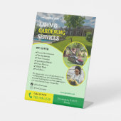 Gartenarbeit auf dem Rasen - Schild (Vorderseite)