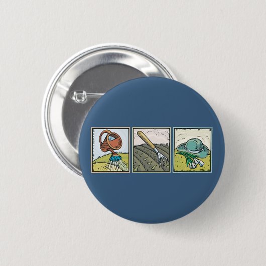 Gartenarbeit Button (Vorne & Hinten)