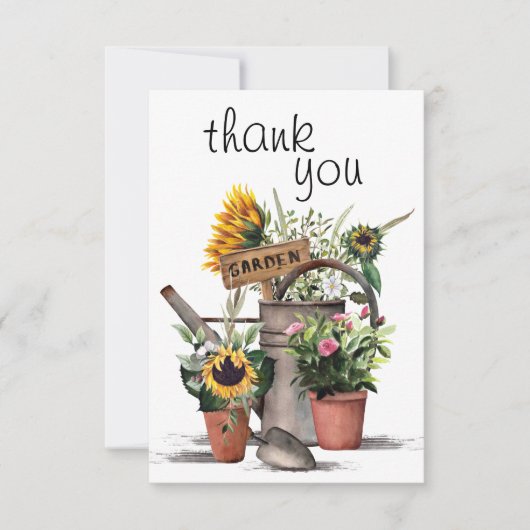 Gartenarbeit dank Karte (Vorderseite)