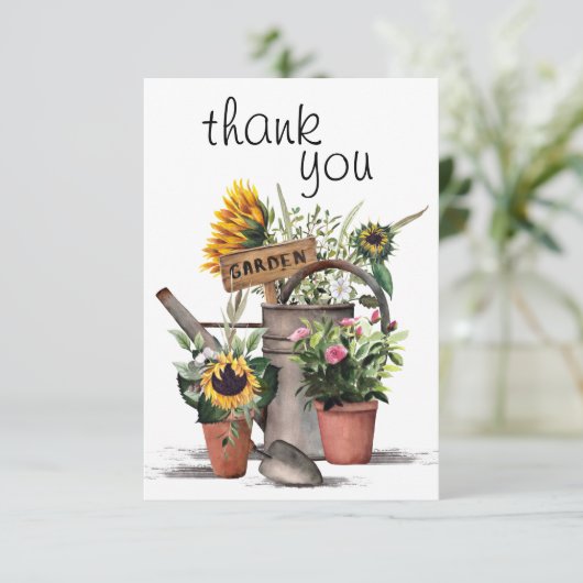 Gartenarbeit dank Karte (Stehend Vorderseite)