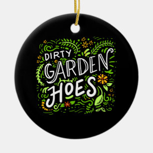 Gartenarbeit - Dirty Garden Hoes. Keramik Ornament
