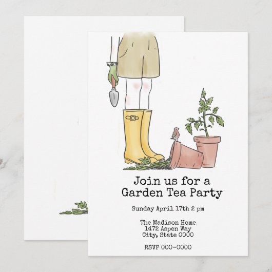 Gartenarbeit Einladung (Vorne/Hinten)