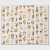 Gartenarbeit Essenzielle Wasserfarben Sonnenblumen Geschenkpapier (Flach)