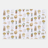 Gartenarbeit Essenzielle Wasserfarben Sonnenblumen Geschenkpapier Set (Vorderseite)
