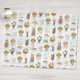 Gartenarbeit Essenzielle Wasserfarben Sonnenblumen Seidenpapier