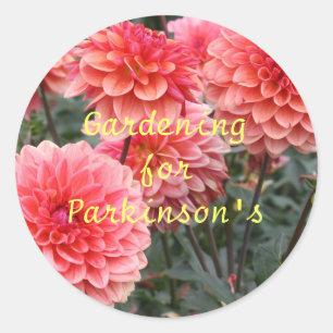 Gartenarbeit für Parkinson Runder Aufkleber